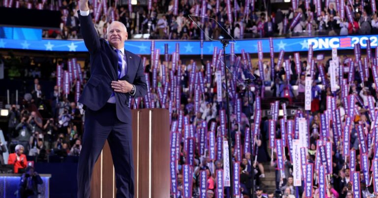 ‘Coach’ Walz rallies team at DNC, accepts VP nomination