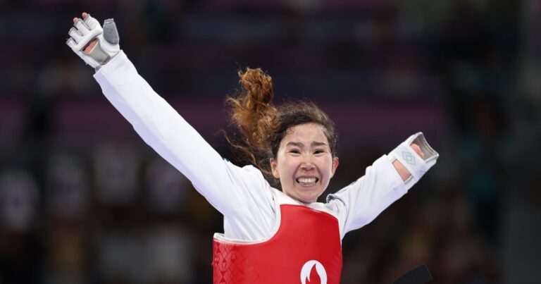 Parataekwondo athlete Zakia Khudadadi wins first medal for the Refugee Paralympic Team