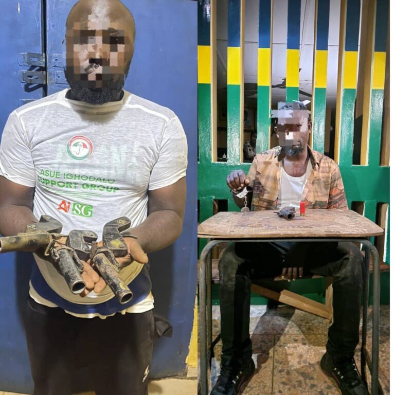 Police arrest two political thugs ahead of governorship election in Edo, recover firearms