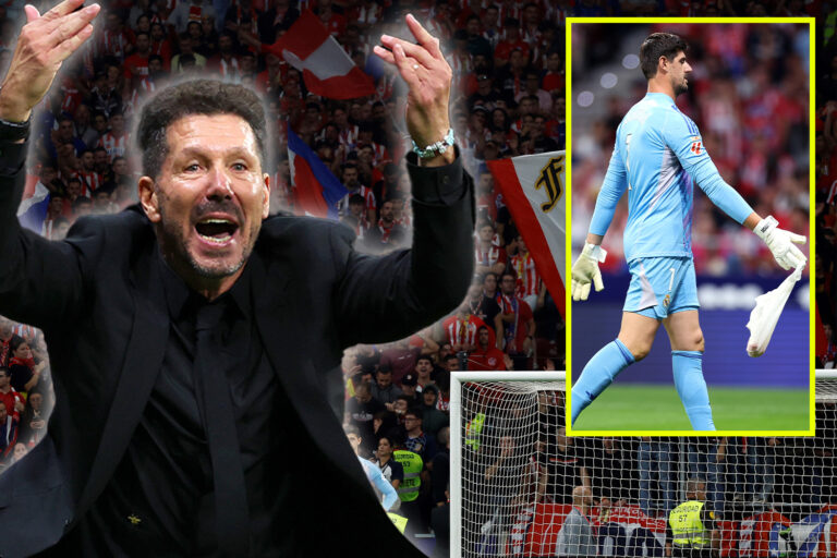 Atletico Madrid told to get tough on ‘outrageous’ ultras as draw with Real Madrid suspended for 15 minutes after attacks on Thibaut Courtois