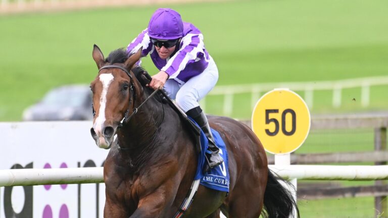 Illinois and Seamie Heffernan win the Shoda Market Cafe Irish EBF Maiden at the Curragh