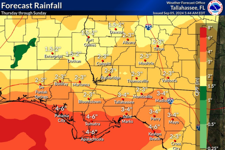 Florida Map Shows Rainfall as Storm Approaches