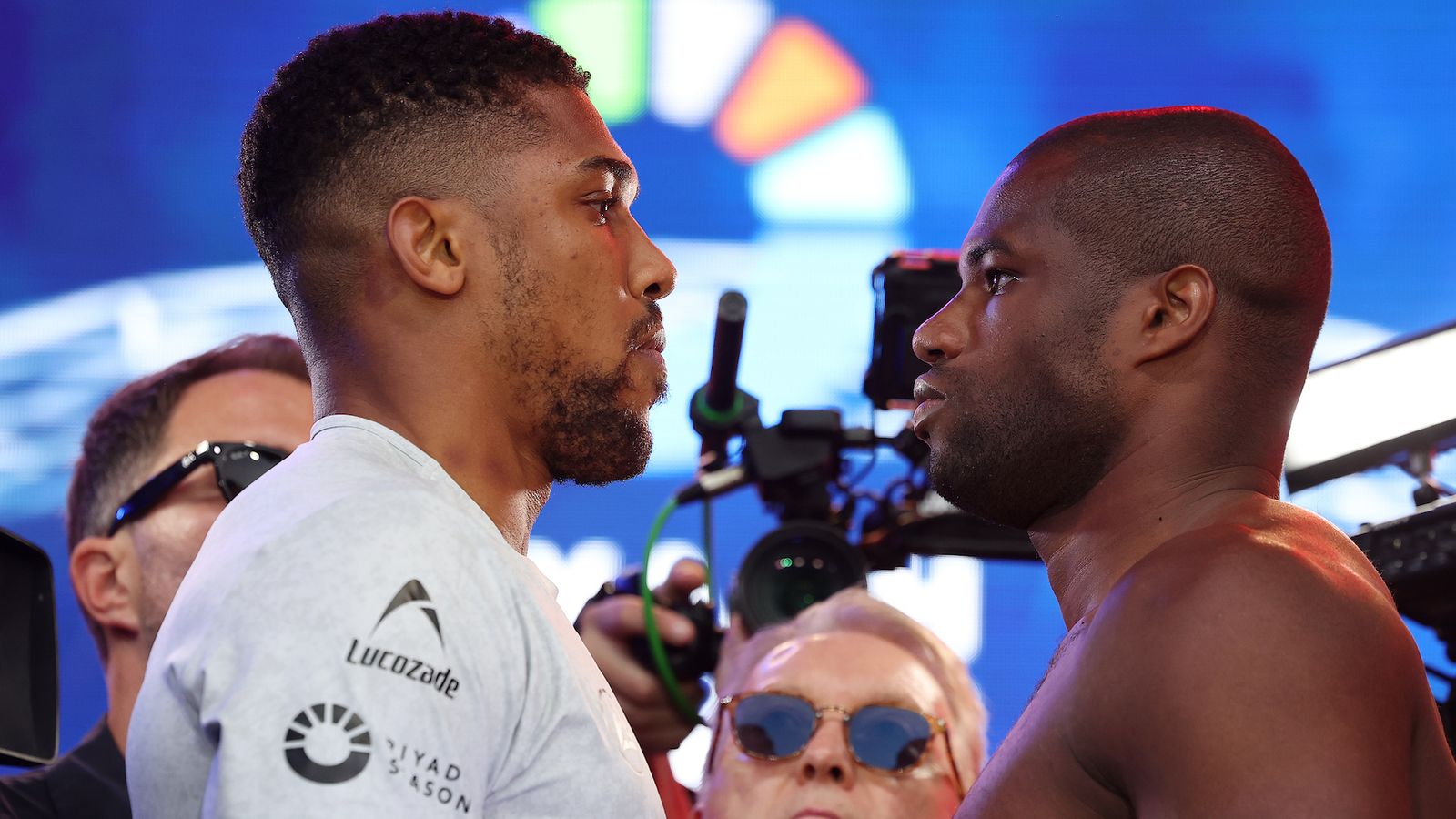 Anthony Joshua and Daniel Dubois faced off for the final time ahead of Saturday's fight (pic: Mark Robinson / Matchroom Boxing)