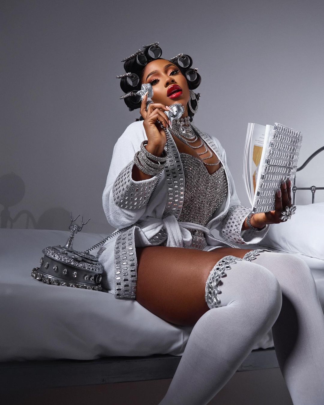 Mercy Eke Stuns in Silver Ensemble as She Celebrates Her 34th Birthday in Style