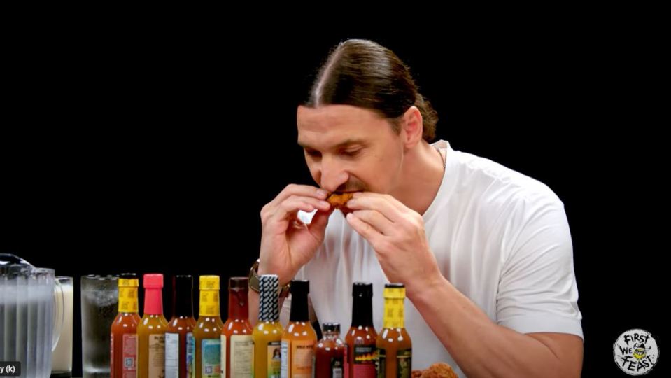 Ibrahimovic struggled with the heat on offer from some of the chicken wings