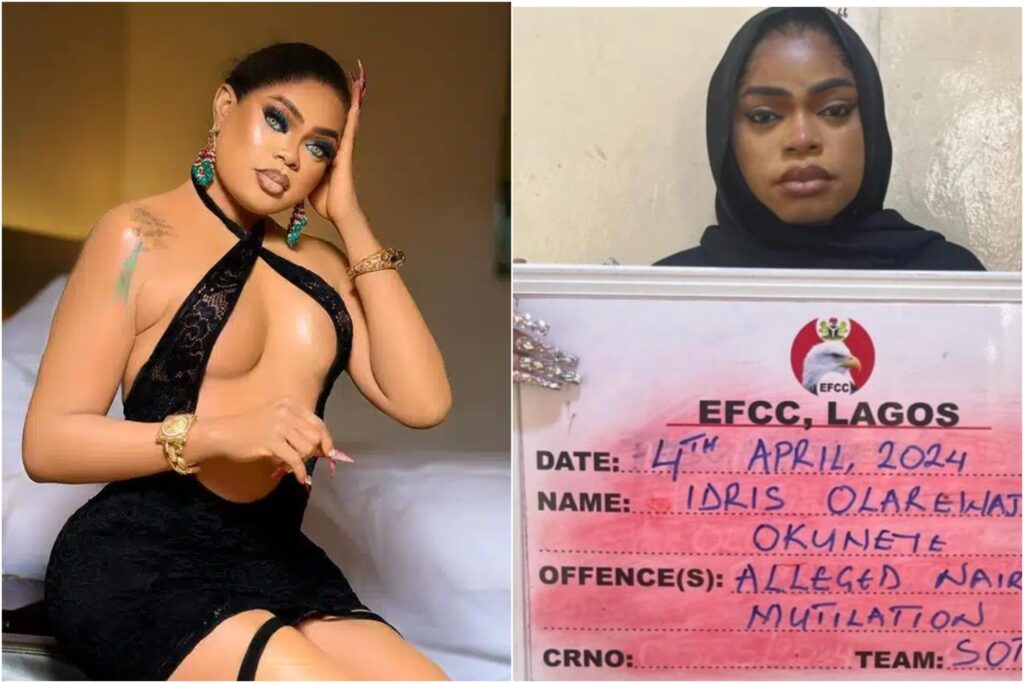 Nigerians react as EFCC releases mugshot of Bobrisky