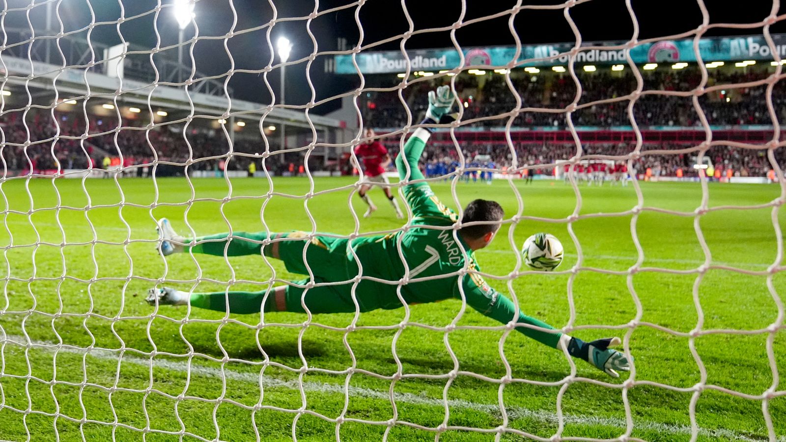 Leicester City goalkeeper Danny Ward during the penalty shoot-out against Walsall