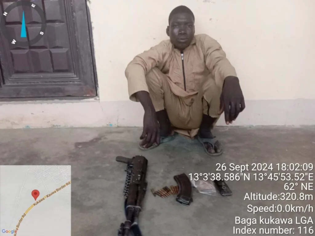 Boko Haram Terrorist surrenders, hands over AK 47 Rifle, ammunition to Troops