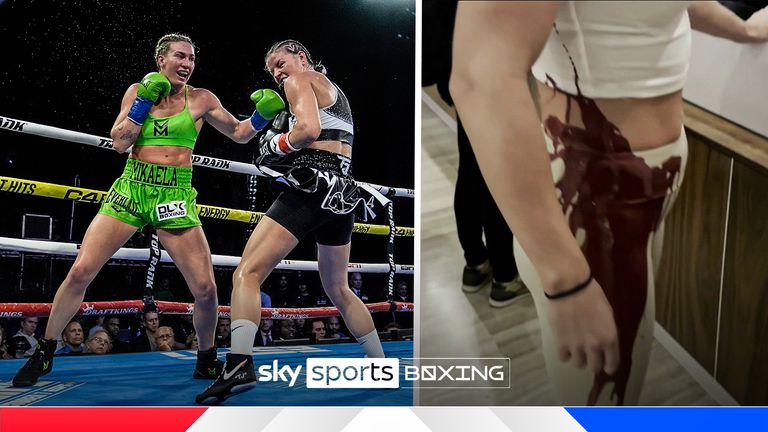 Mikaela Mayer denied being involved in the incident that saw paint thrown at Sandy Ryan ahead of their clash when reflecting on her WBO welterweight title win.