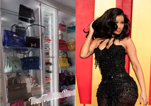 Cardi B Stuns Fans by Showcasing Over 100 Hermes Birkin Bags