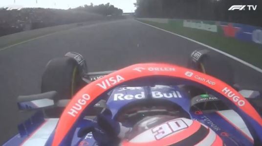 F1 driver Liam Lawson seen doing crude gesture when overtaking Sergio Perez at Mexico City Grand Prix