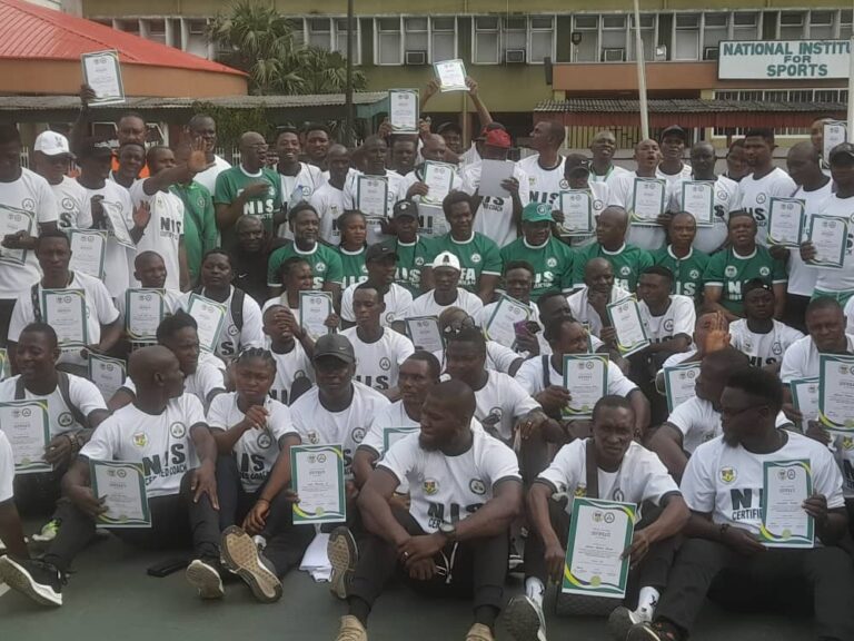 First 100 Grassroots Football Coaches Graduate from National Institute For Sports In Lagos