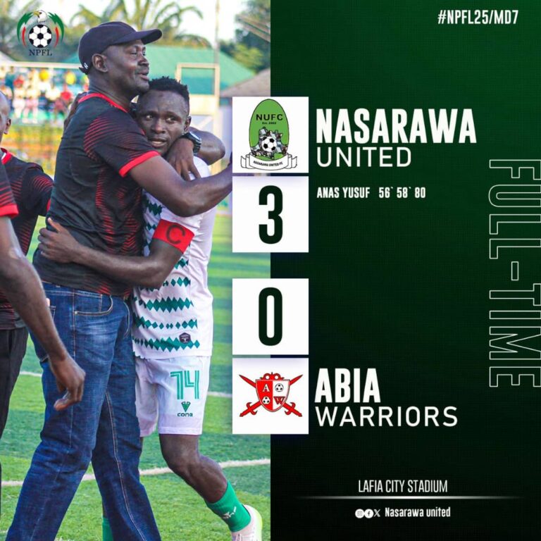 NPFL24/25: Anas Yusuf Hit Another Hattrick As Nasarawa United Disarm Abia Warriors