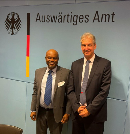 Minister of Innovation, Science, and Technology, Chief Uche Nnaji with Germany Chancellor Olaf Scholz