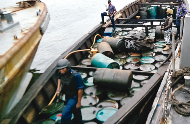 One of the boats seized by the Navy