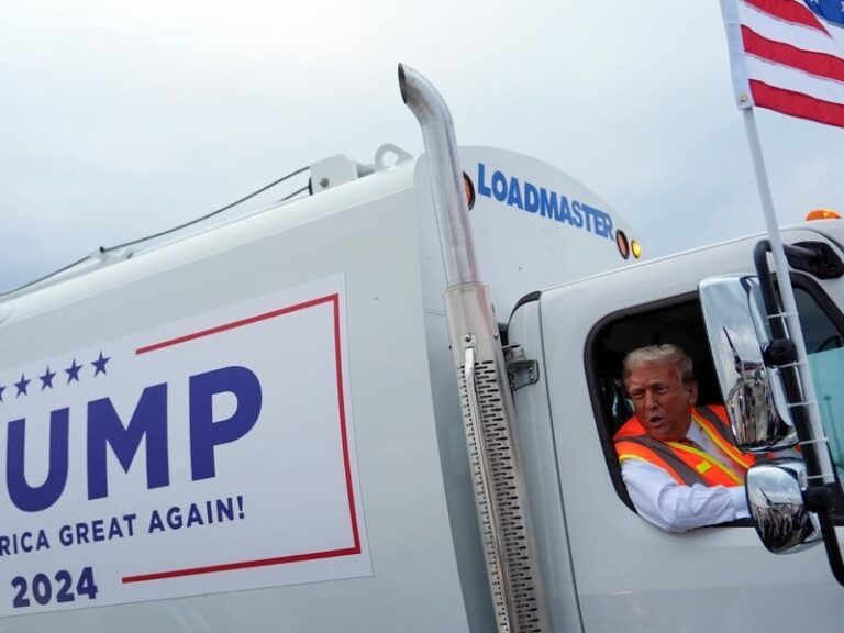 Trump Rides Garbage Truck In Response To Biden’s ‘Garbage’ Remark