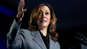 Democratic presidential nominee, U.S. Vice President Kamala Harris, speaks during an event at the Cobb Energy Performing Arts Centre on September 20, 2024, in Atlanta, Georgia