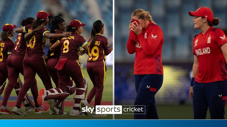 Relive the moment England exited the T20 Women&#39;s World Cup as West Indies were jubilant, while Heather Knight was left in tears.