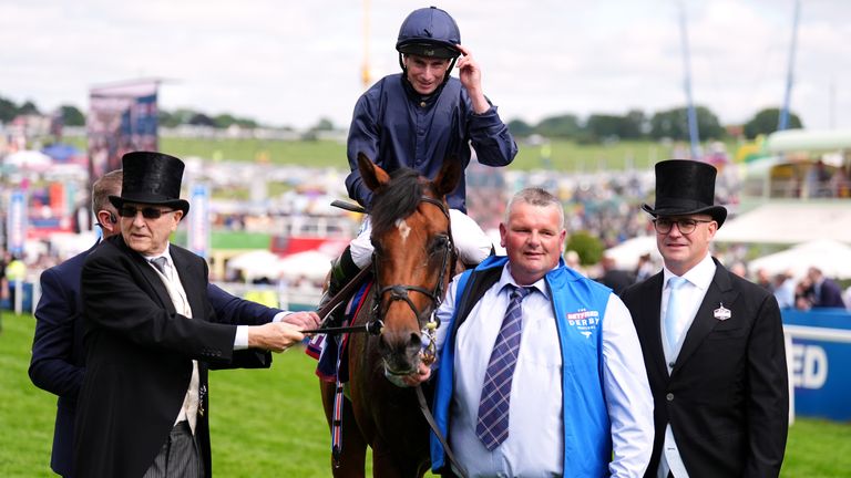 Ryan Moore after winning The Derby on City Of Troy