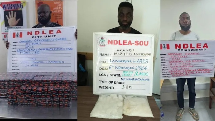 NDLEA Intercepts Large Cocaine, Meth Consignments Bound For UK, Italy, Turkey, Qatar At Lagos, Abuja Airports