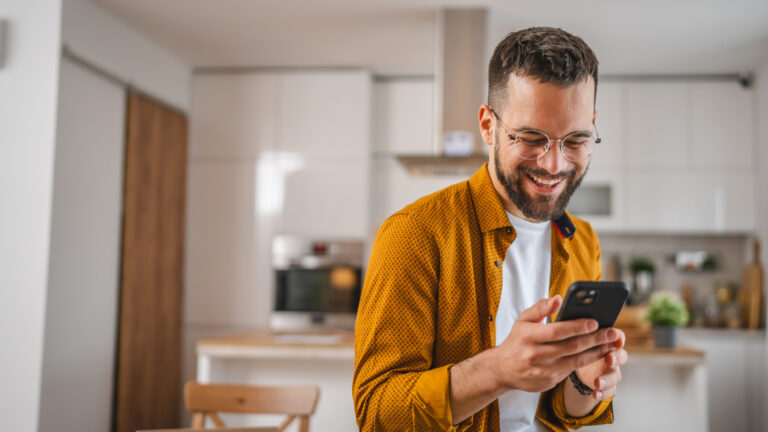 stock of photo of man on phone