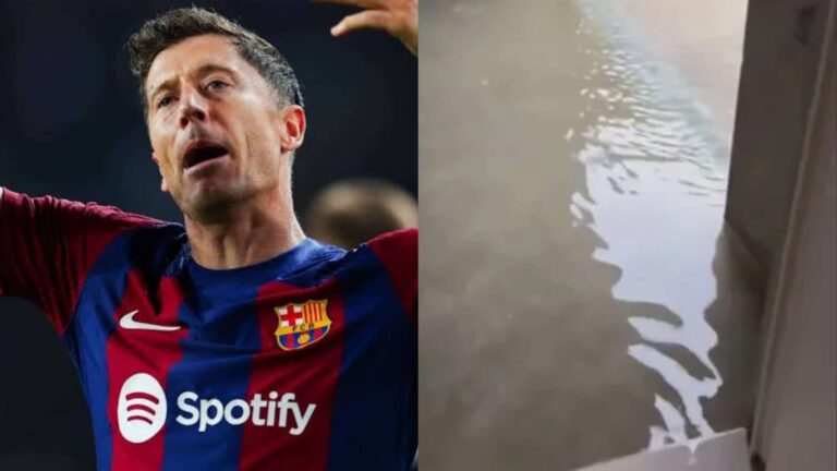 Robert Lewandowski’s home flooded amid heavy storms in Barcelona