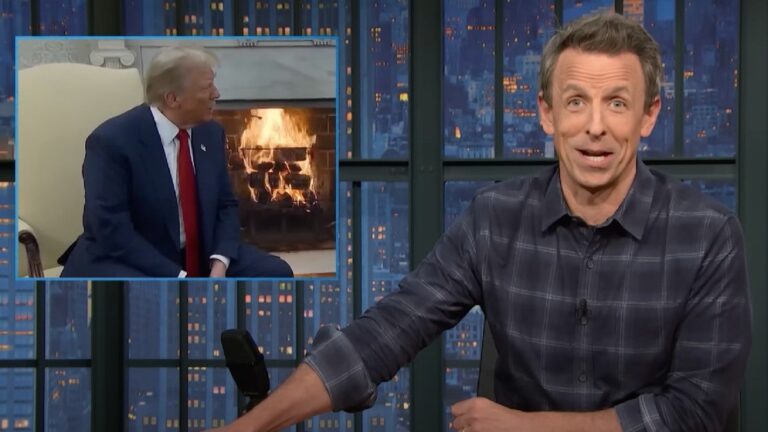 Seth Meyers Shudders at Trump’s ‘Unnerving’ Politeness at Biden Meeting