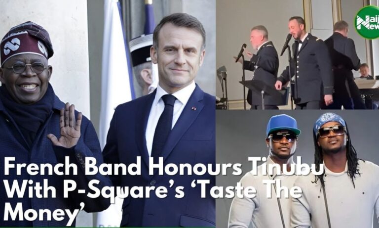 VIDEO: French Music Band Honours Tinubu With P-Square’s ‘Taste The Money’