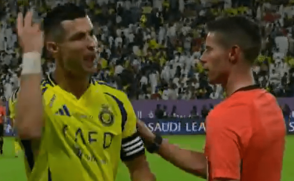 Ronaldo was heard telling the referee to 'be fair'