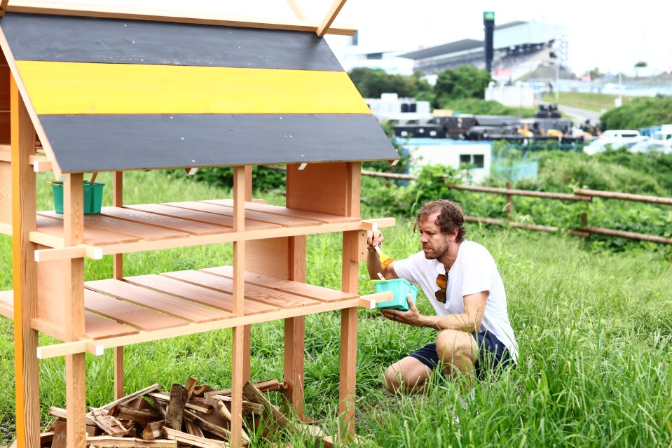 Vettel built bee hives around the circuit ahead of the F1 Grand Prix of Japan at Suzuka International Racing Course in 2023